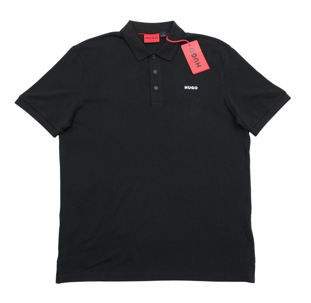 Hugo Boss Donos222 Polo Shirt Mens S Black Regular Fit Jersey Short Sleeve